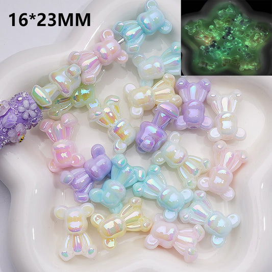 Luminous Cute Bearbrick Gloomy UV Coating Acrylic Beads 18*24MM (Single Color is available for 200pcs Whole bag)