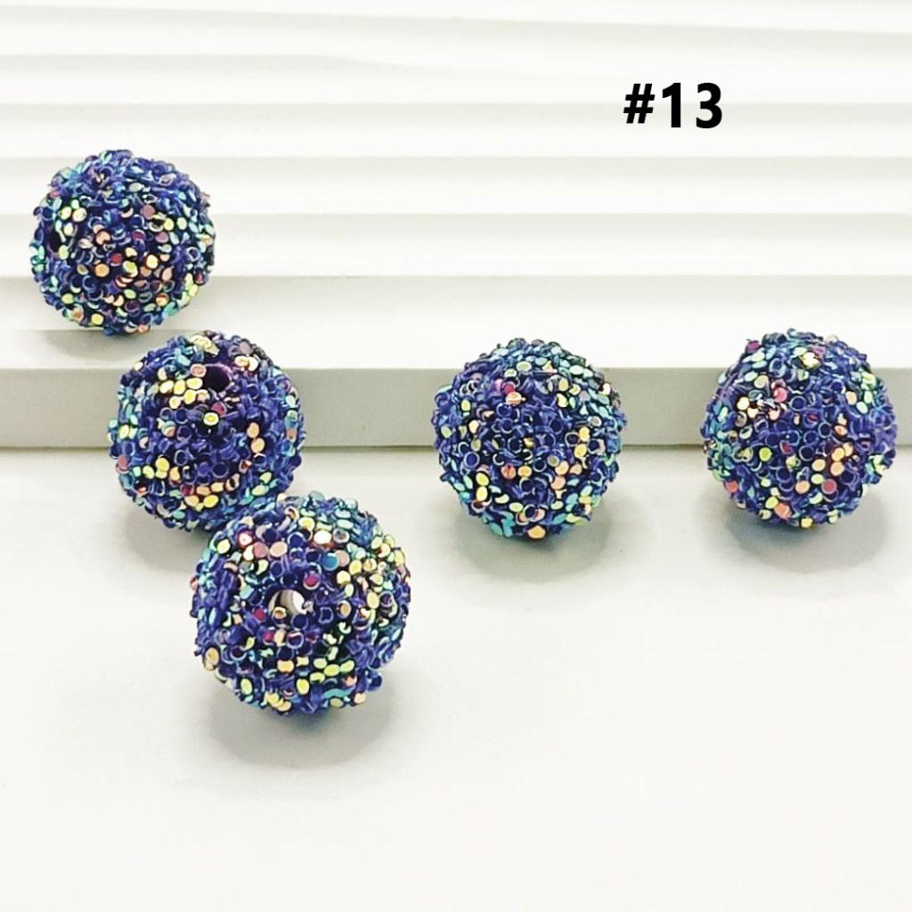 Sparkling Rhinestone Sugar Beads 16mm