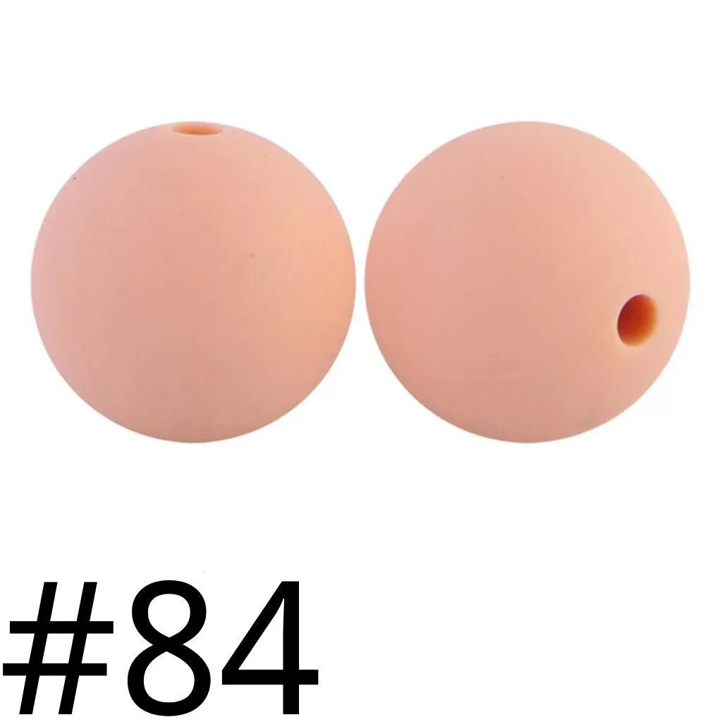 Silicone Beads, Solid Colors, 15 mm