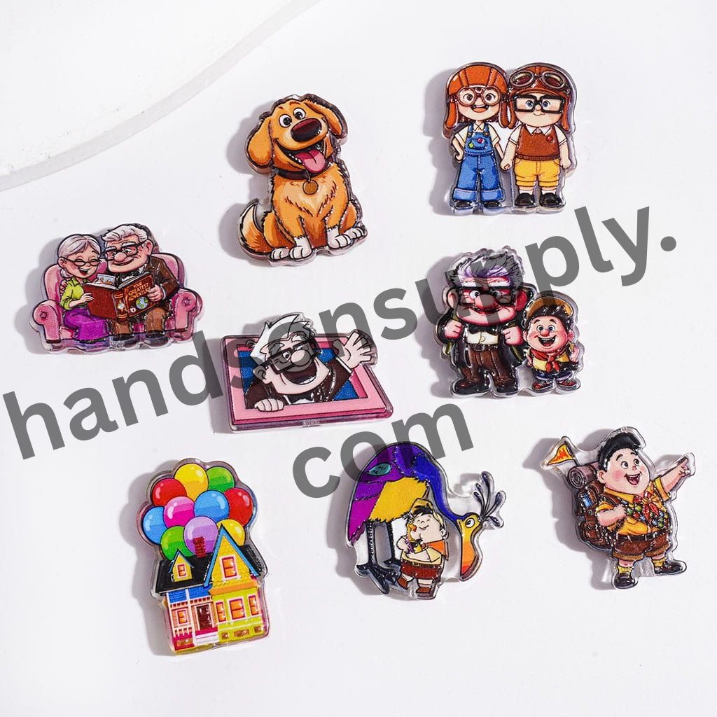 Skybound Flying House Adventure Characters on Semi-Clear Acrylic Beads, Random Mix