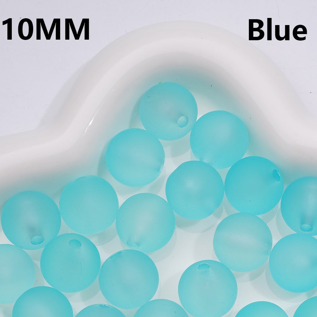 Multi-Color Translucent Frosted Matte Round Acrylic Beads 10MM, (Single Color is available for 900pcs(Whole bag))