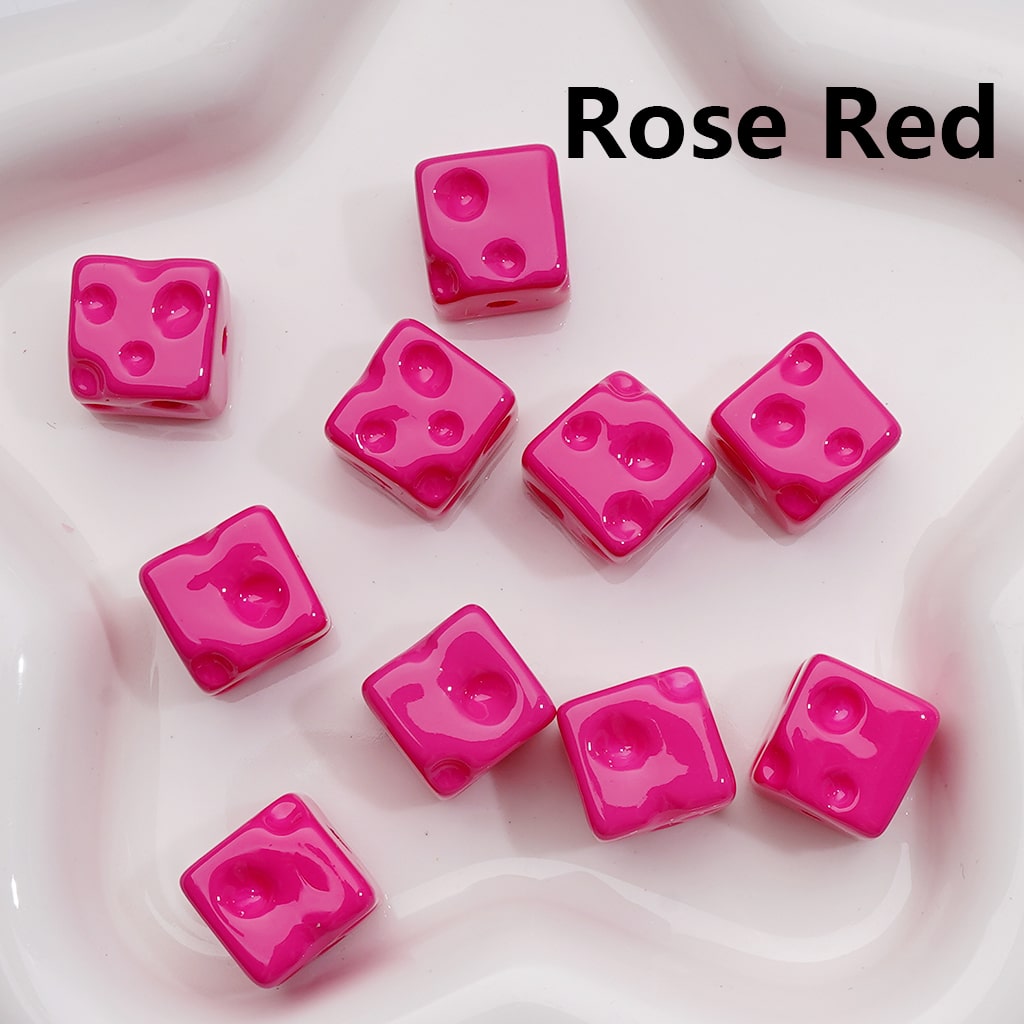 Cheese Cube Square Acrylic Beads Solid Color 14MM (Single Color is available for 200pcs Whole bag)