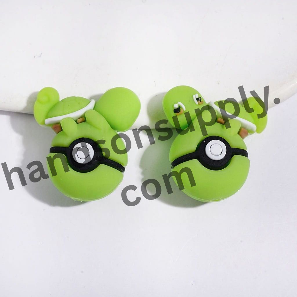 3D Adorable Turtle Character Resting on Magic Ball Silicone Focal Beads, 25*29MM, Multi-Color