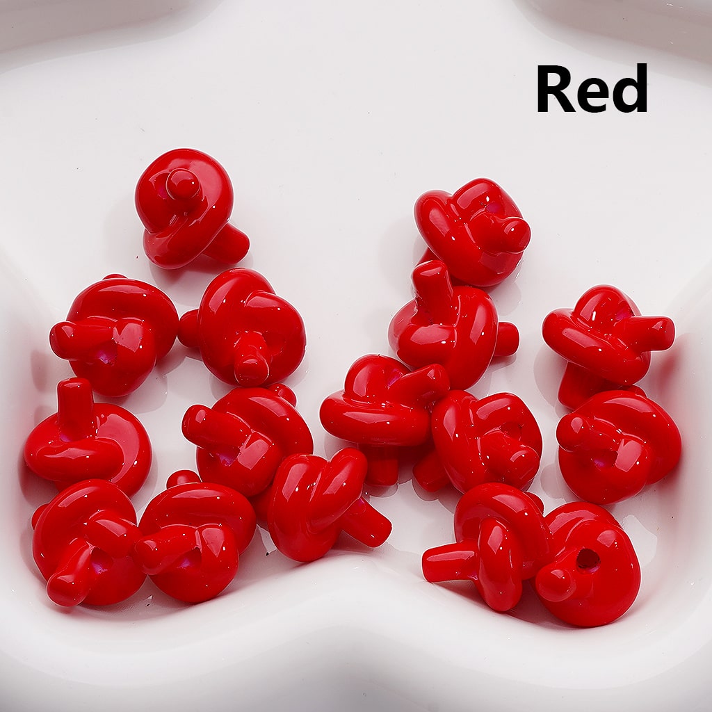 Knot Tie Cute in Solid Color Acrylic Beads Around 15*17MM (Single Color is available for 200pcs Whole bag)