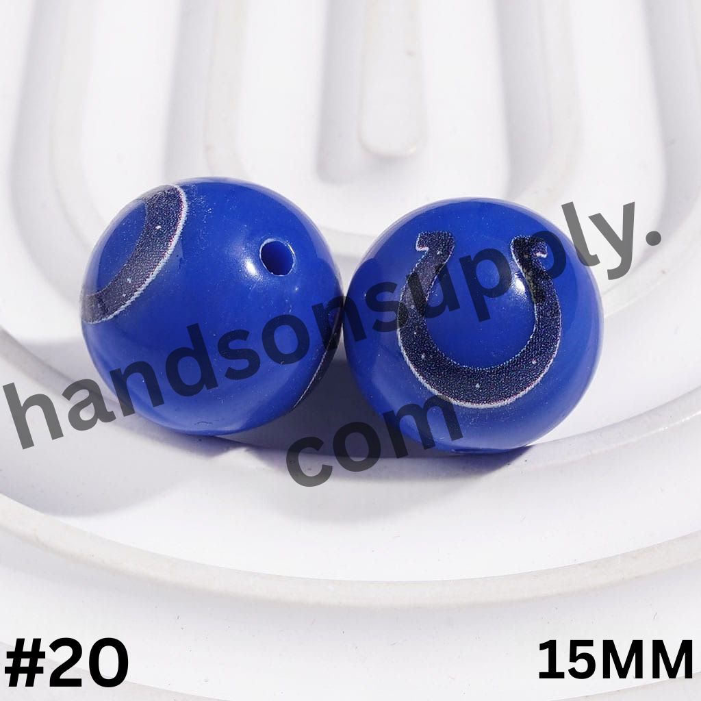 American Football Team Acrylic Beads for Bracelets, 15MM