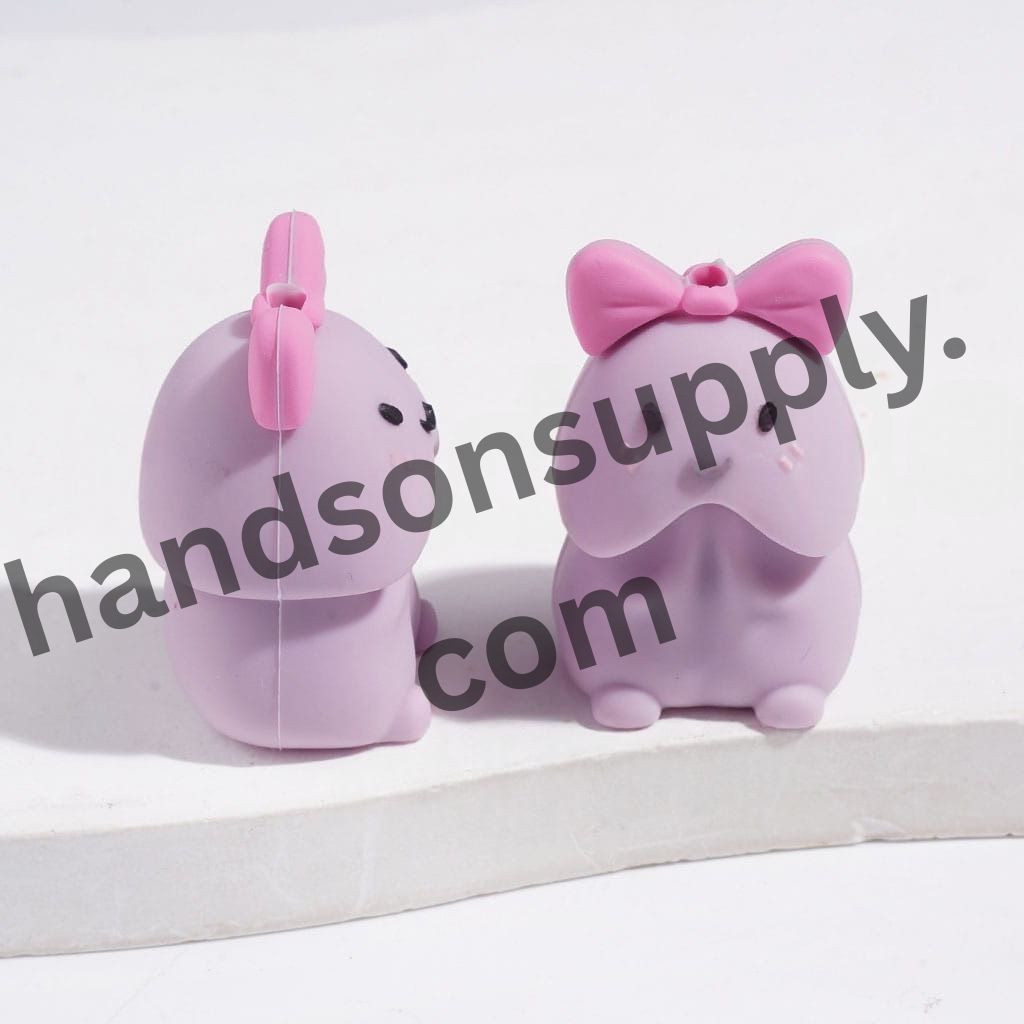 3D Cute Man Exclusive with Bowtie Designs Silicone Focal Beads, Multi-Color