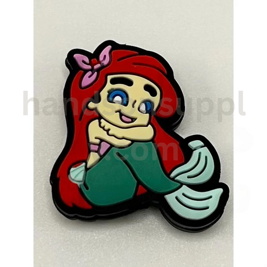 Mermaid Beads, Red-Headed Mermaid Arie Silicone Focal Beads