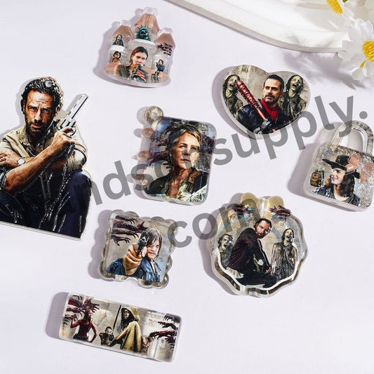Retro American Drama Character Series Acrylic Beads & Pendants, Random Mix