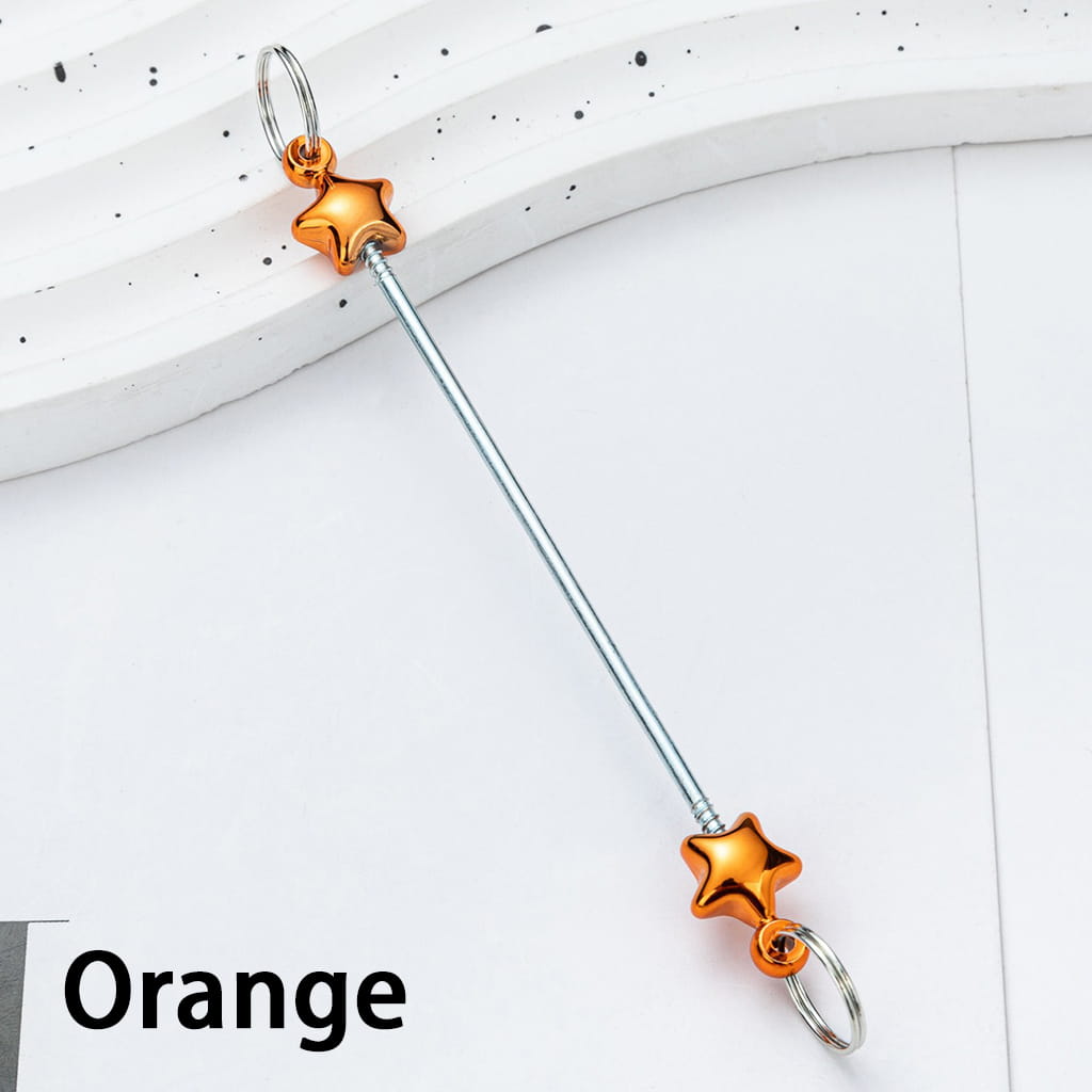 DIY Plastic Metallic Color Beadable Star Keychain Bars 10CM