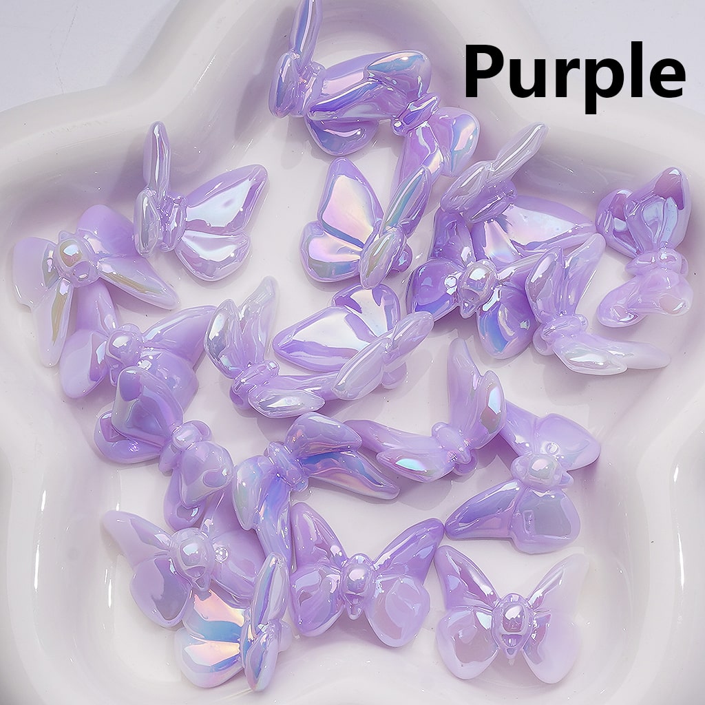 Luminous Butterfly UV Coating Acrylic Bead 21*25MM (Single Color is available for 200pcs Whole bag)