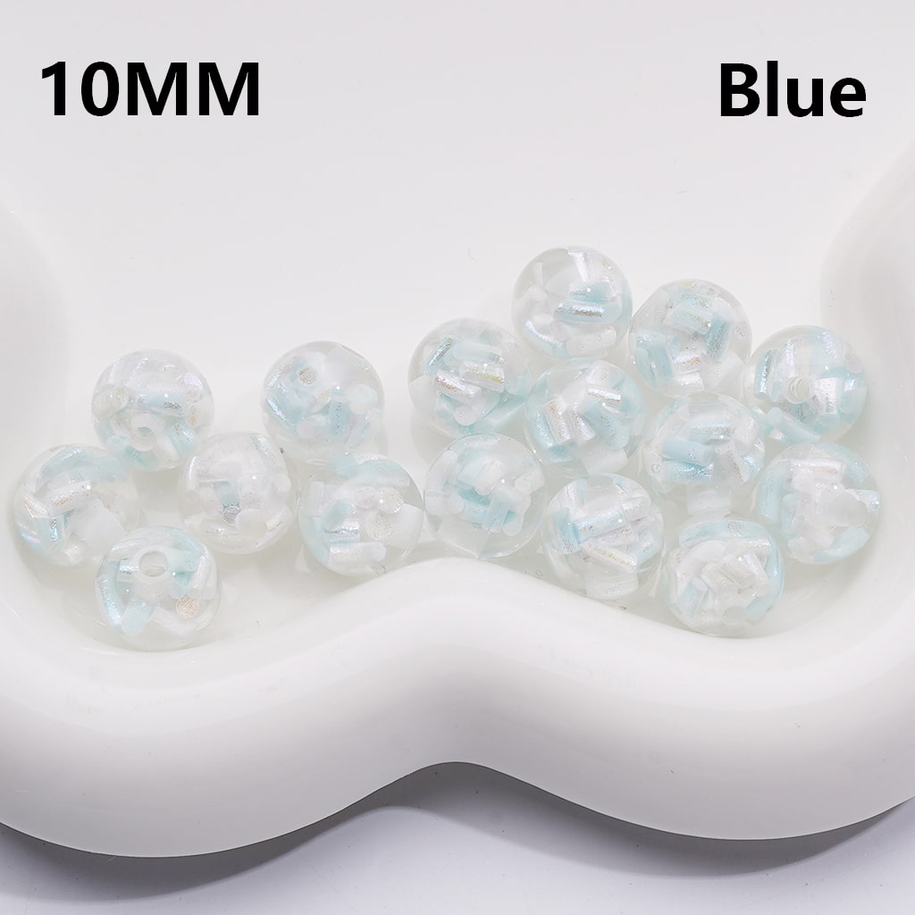 Shiny Colorful Candy Stick Clear Single Color Round Acrylic Waist Beads for Jewelry Making 10mm Random Mix