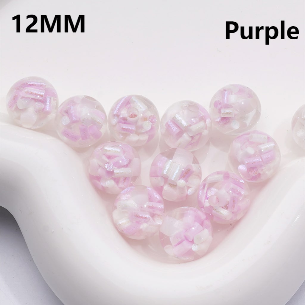 Mini Round with Colorful Candy Stick Center Clear Acrylic Beads 12MM (Single Color is available for 200pcs(Whole Bag))