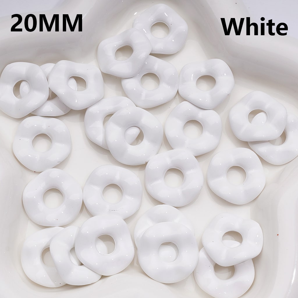 Wave Shape Spacer Acrylic Beads Large Hole Multicolor or Single Shade 20MM