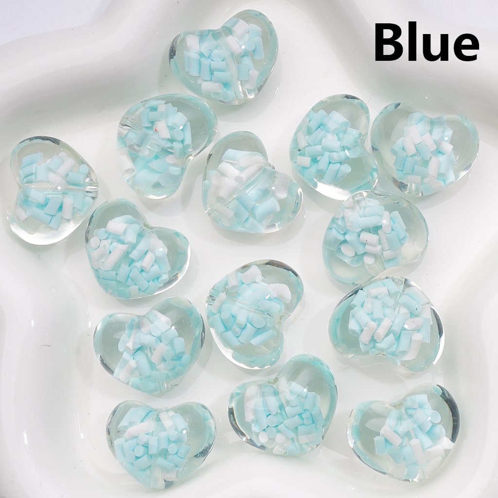 Heart Shape with Candy Sticks Inside Luminous Acrylic Beads 23×18MM Clear Single Color