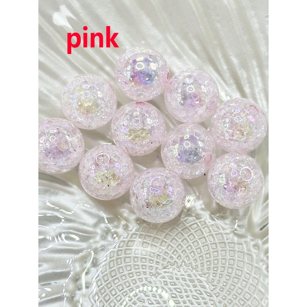 UV Finish Various Colors Crackle Acrylic Beads 16 mm