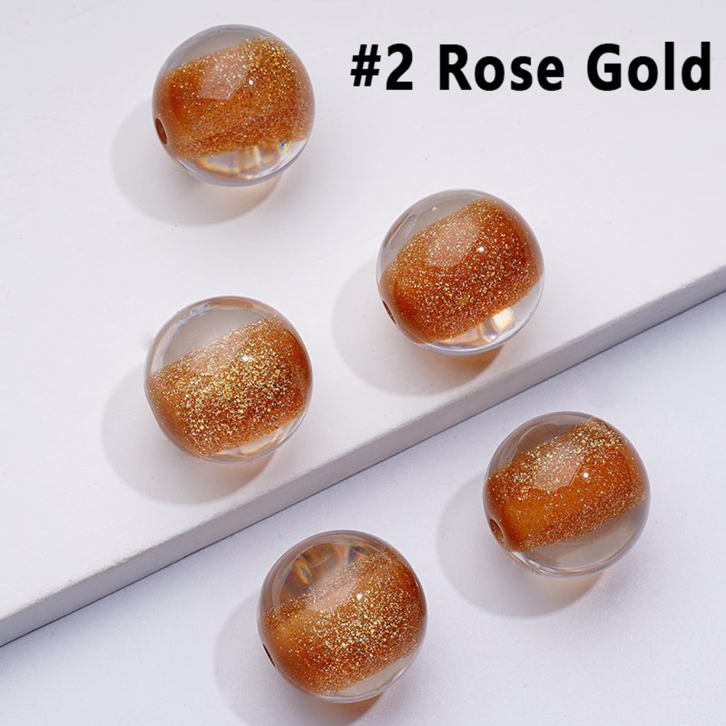 Glitter Galaxy Bling Bling Half Sugar Core Colorful Round Acrylic Beads, 12MM