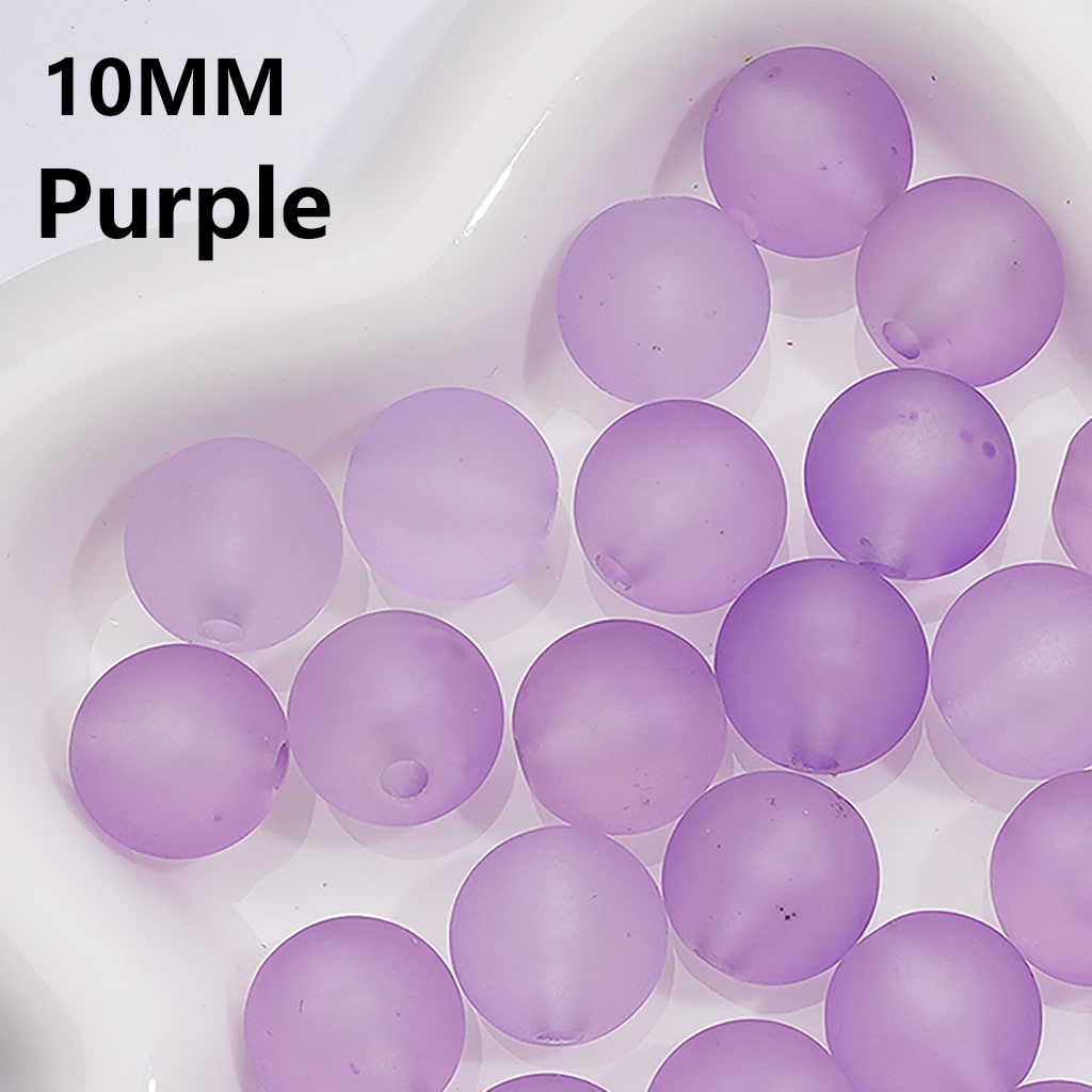 Multi-Color Translucent Frosted Matte Round Acrylic Beads 10MM, (Single Color is available for 900pcs(Whole bag))