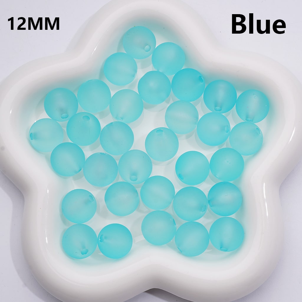 Multi-Color Round Acrylic Beads Frosted Matte Translucent 12MM (Single Color is available for 500pcs Whole bag)