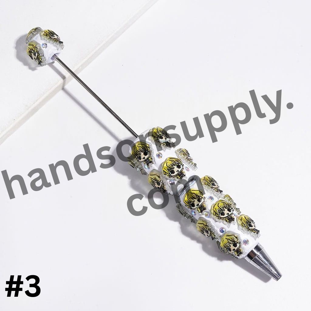 Cute Japanese Cosplay Cartoon Character Series with Sparkling AB Rhinestone Beadable Clay Pens