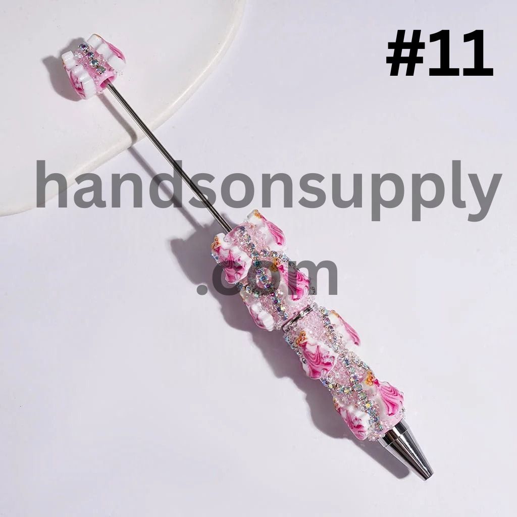 Classic Animated Princess Character series with Sparkling AB Rhinestone Chains & Clear Cone Rhinestones Accents Beadable Sugar Pens