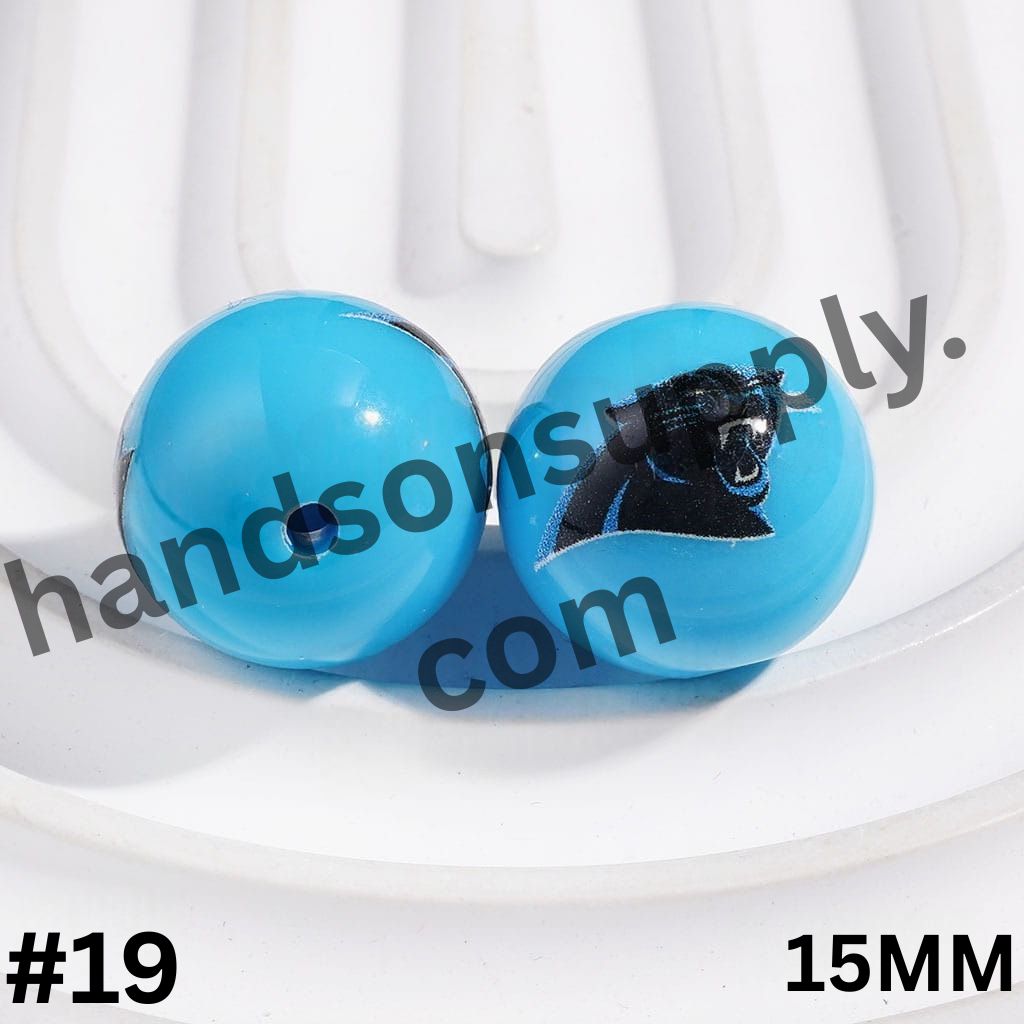 American Football Team Acrylic Beads for Bracelets, 15MM