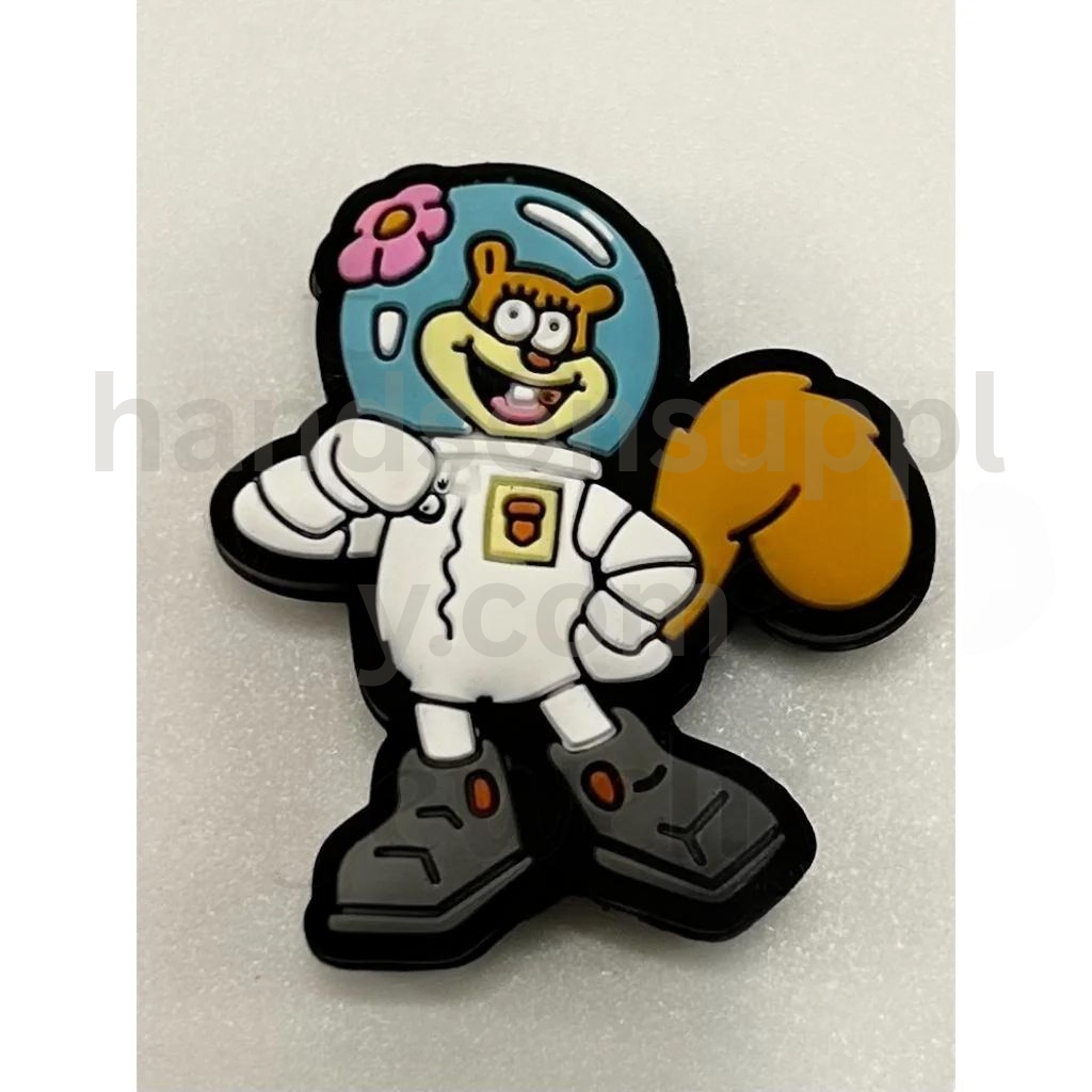 Cartoon Squirrel in Astronaut Suit Sand Silicone Focal Beads