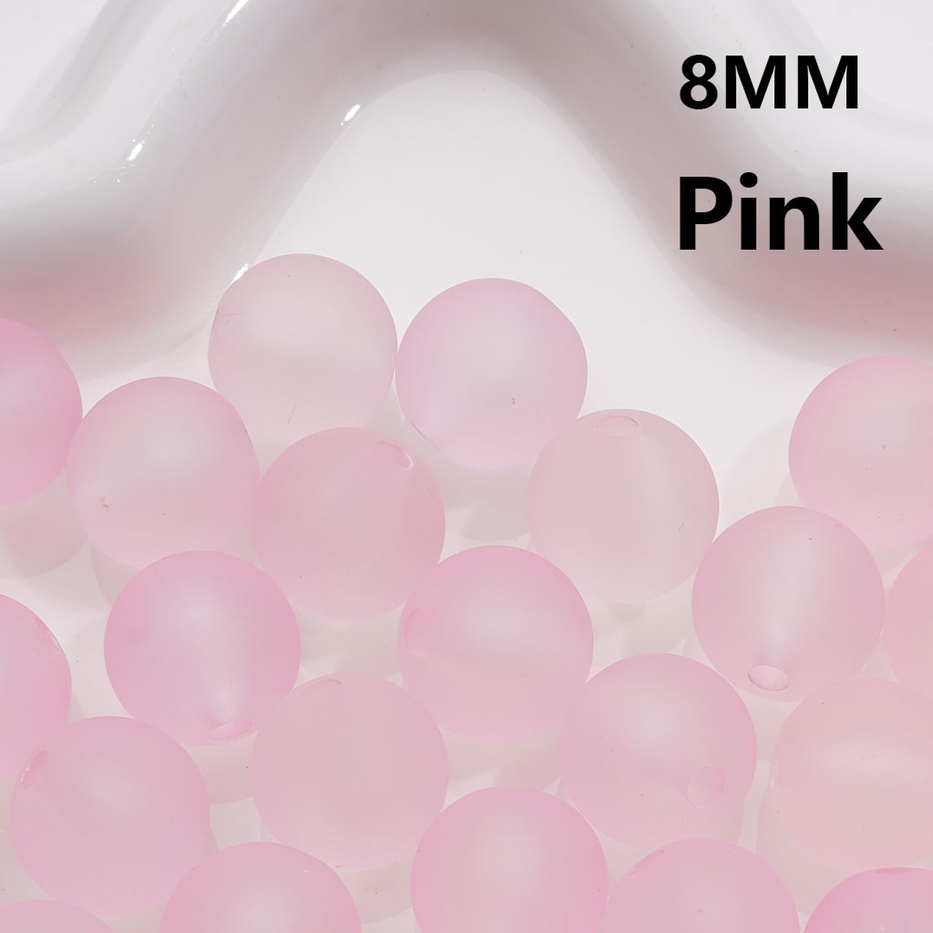 Translucent Frosted Matte Multi-Color Round Acrylic Waist Beads for Jewelry Making 8MM