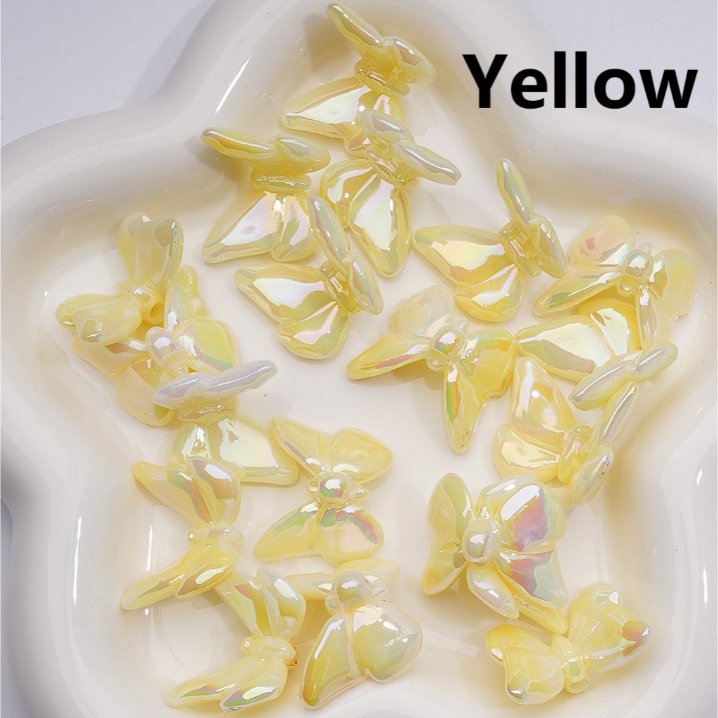 Luminous Butterfly UV Coating Acrylic Bead 21*25MM (Single Color is available for 200pcs Whole bag)