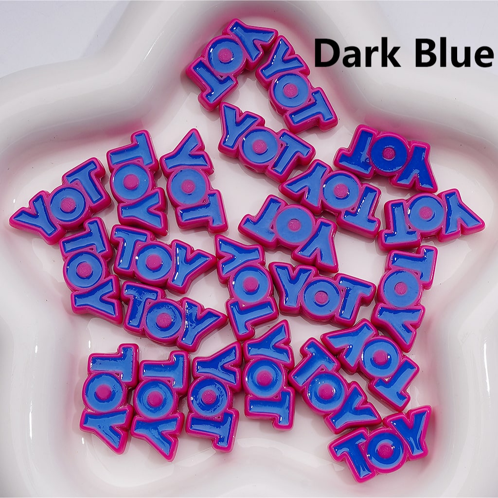 TOY Letters Cute Acrylic Beads 25*12MM (Single Color is available for 200pcs Whole bag)