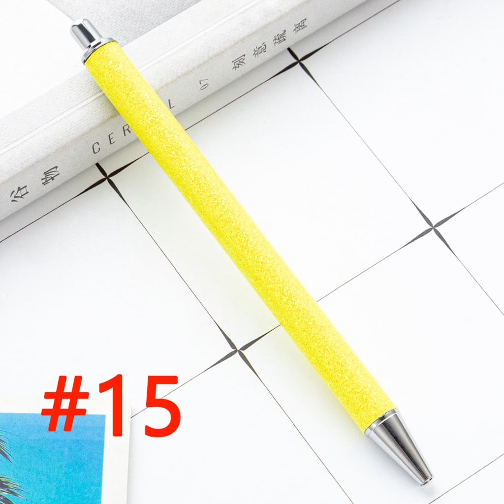 Sublimation Ballpoint Pen, Push Ballpoint Pen with Glitter Effect in Gold Color