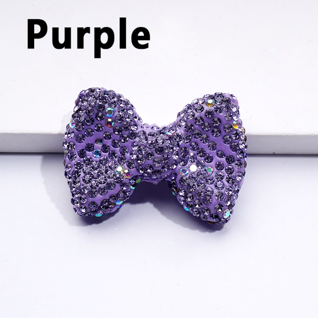 Sparkling Multi-Color Bowknot Clay Beads with Radiant Rhinestones 28x40MM