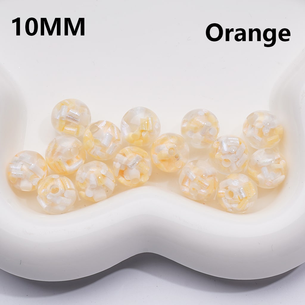 Shiny Colorful Candy Stick Clear Single Color Round Acrylic Waist Beads for Jewelry Making 10mm Random Mix