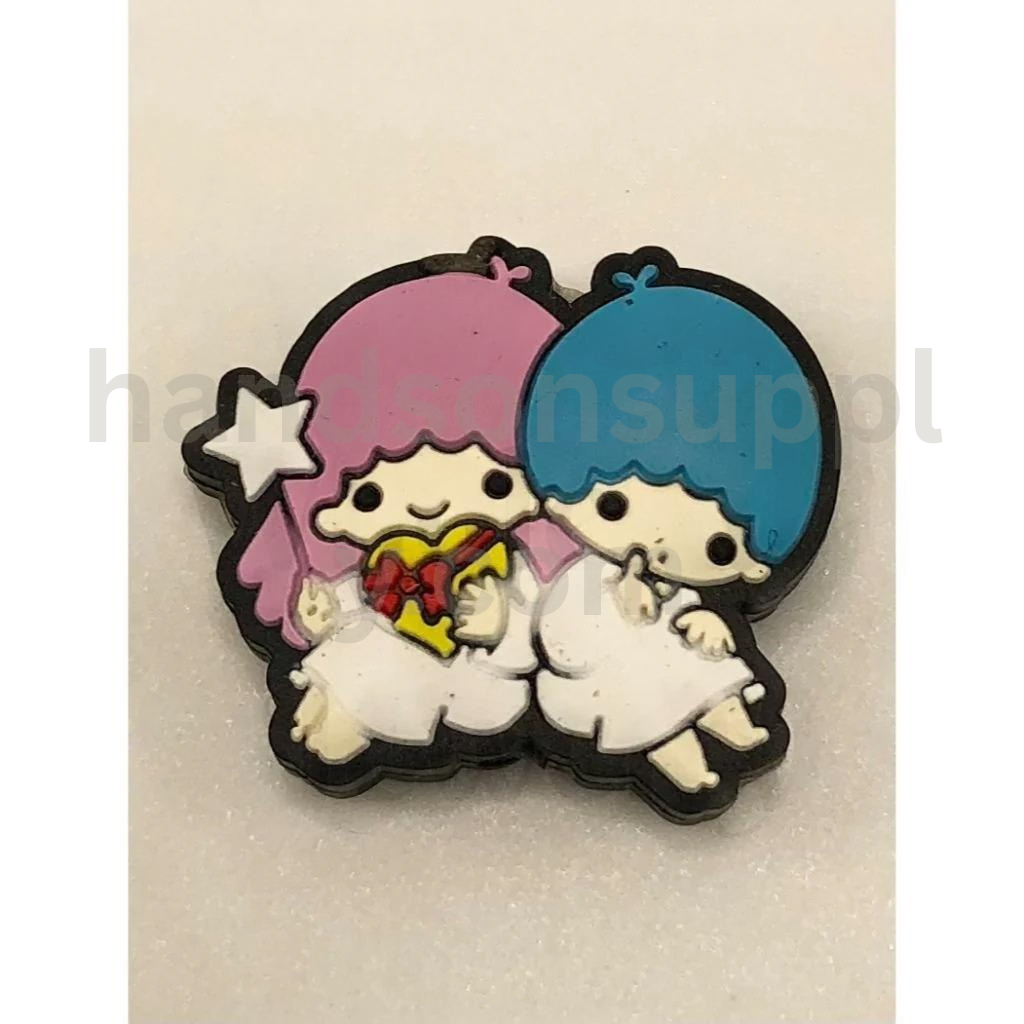 Angel Twins with Heart and Star Silicone Focal Bead