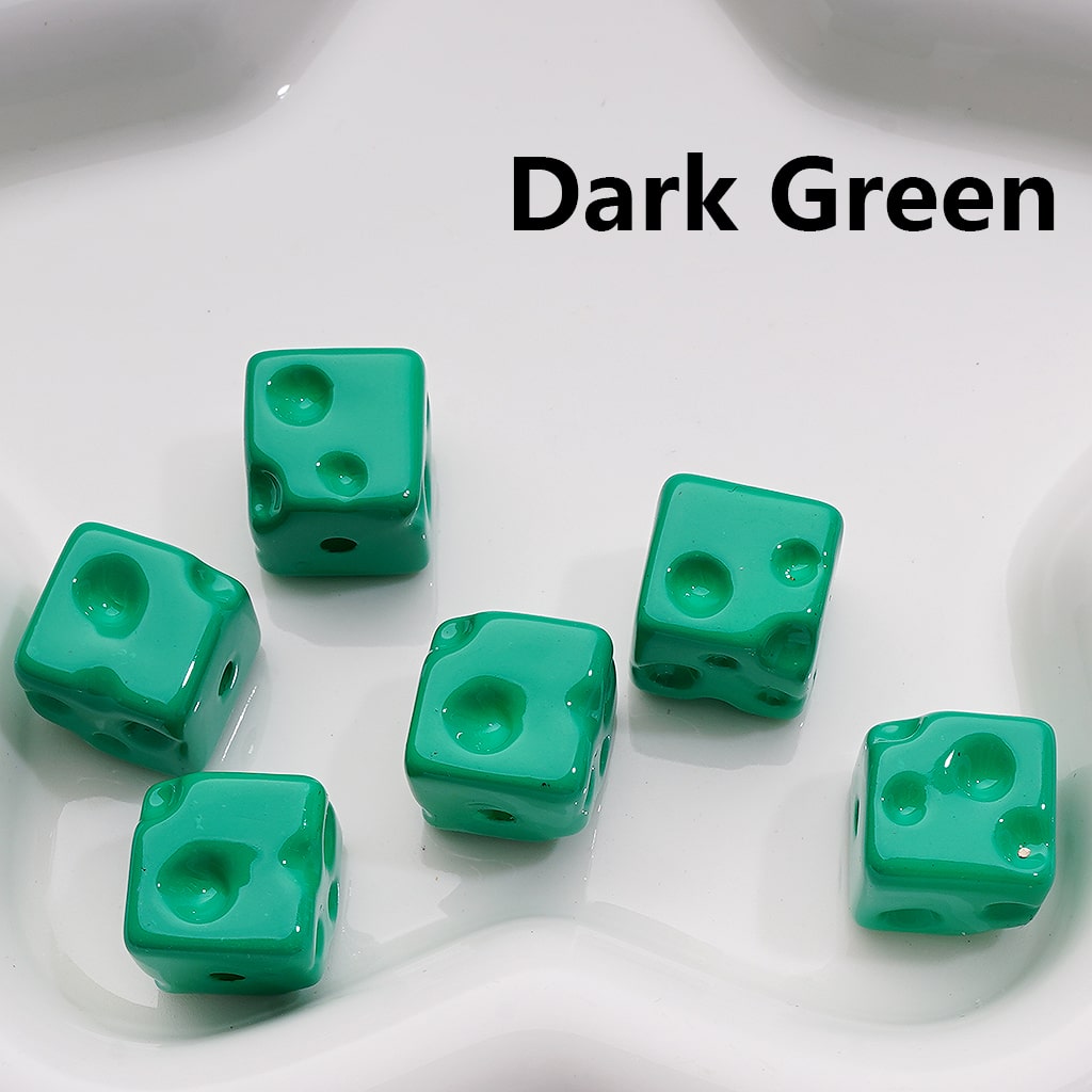 Cheese Cube Square Acrylic Beads Solid Color 14MM (Single Color is available for 200pcs Whole bag)