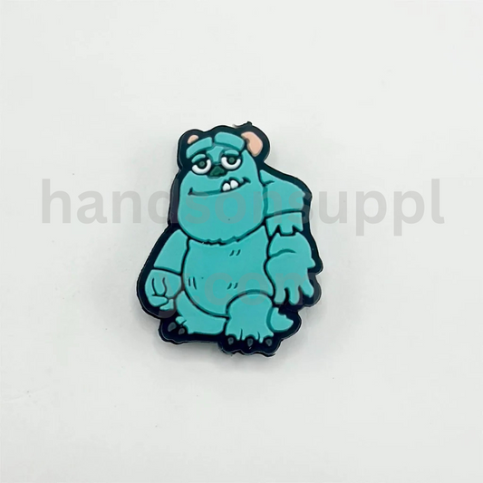 3D Blue Cartoon Monster Character Sullivon Inspired Design Silicone Focal Beads