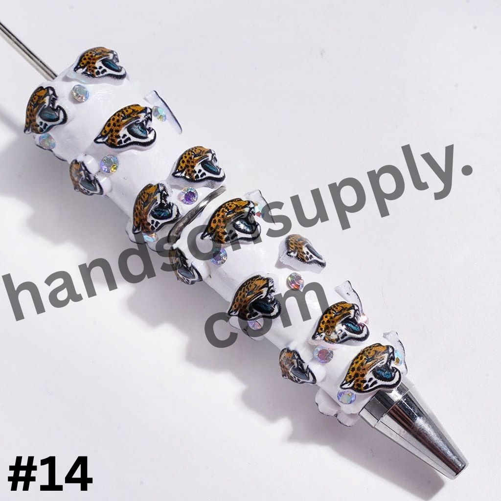 NY American Football Baseball Team Designs with Sparkling AB Rhinestones Beadable Clay Pens