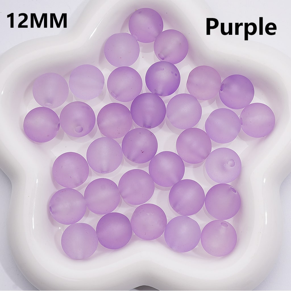Multi-Color Round Acrylic Beads Frosted Matte Translucent 12MM (Single Color is available for 500pcs Whole bag)