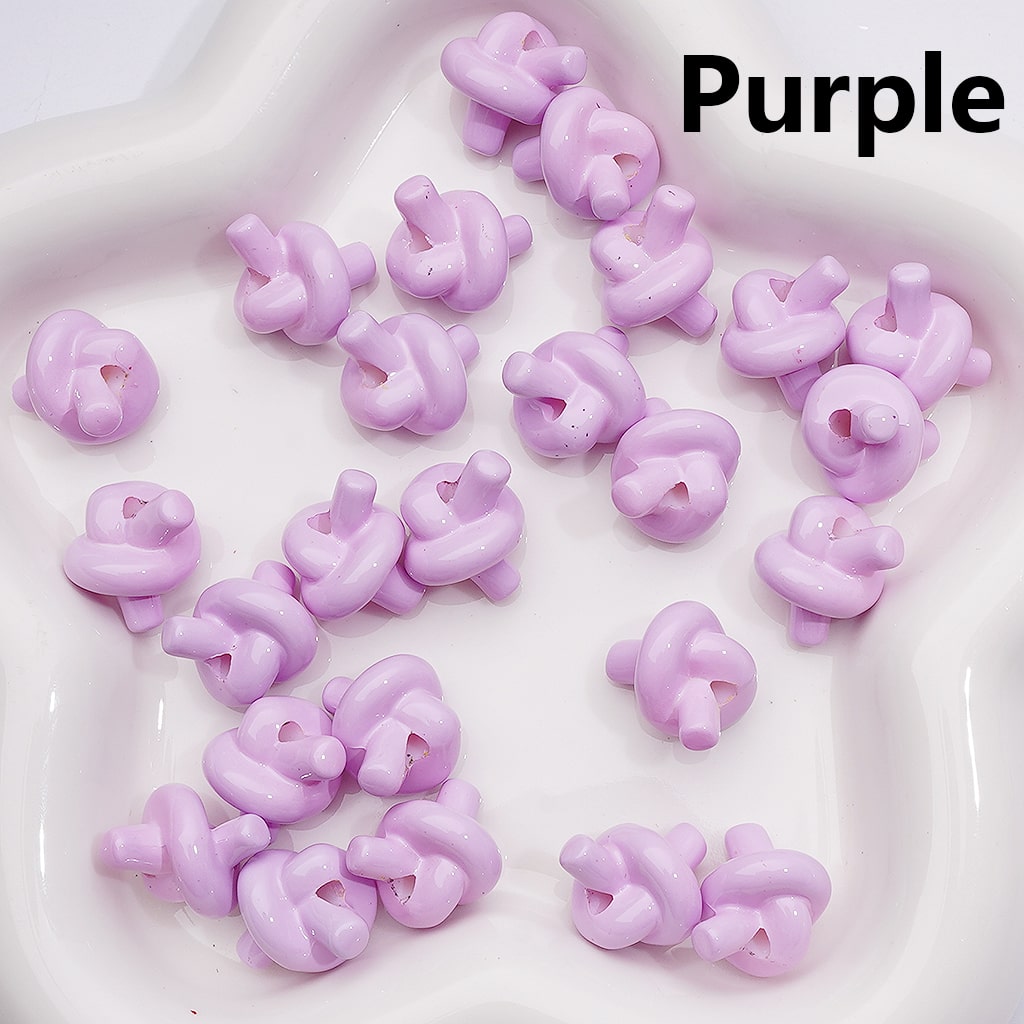 Knot Tie Cute in Solid Color Acrylic Beads Around 15*17MM (Single Color is available for 200pcs Whole bag)