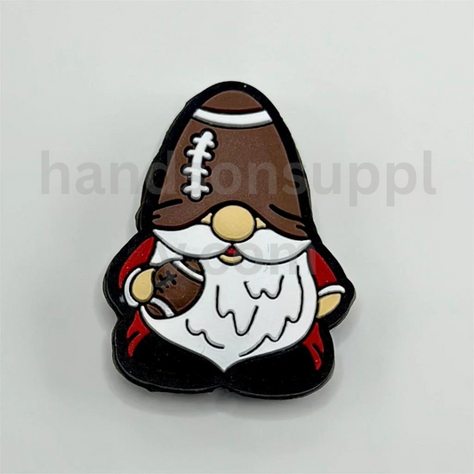 Football Holding Gnome Character Design Silicone Focal Beads