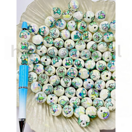 Hangyodon Cartoon Theme Round 16MM Assorted Mix Glossy Acrylic Beads