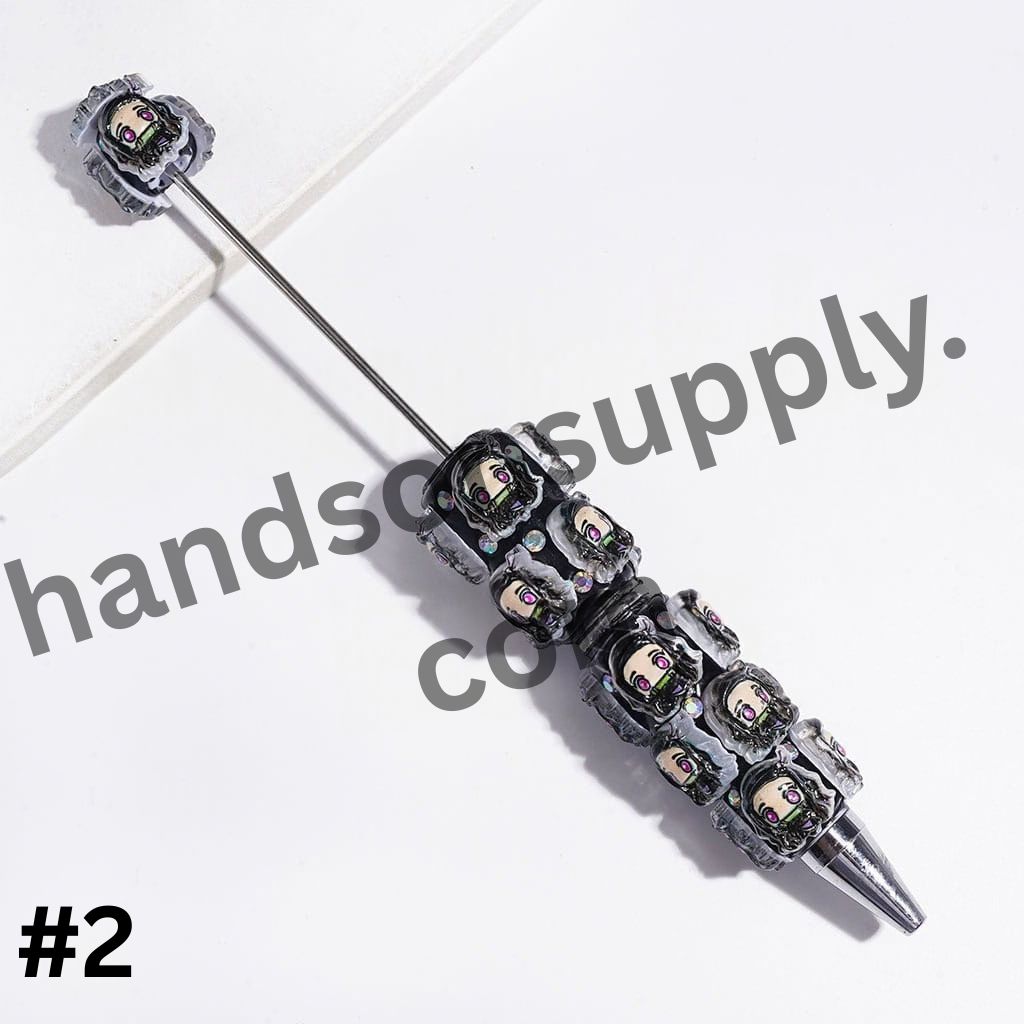 Cute Japanese Cosplay Cartoon Character Series with Sparkling AB Rhinestone Beadable Clay Pens