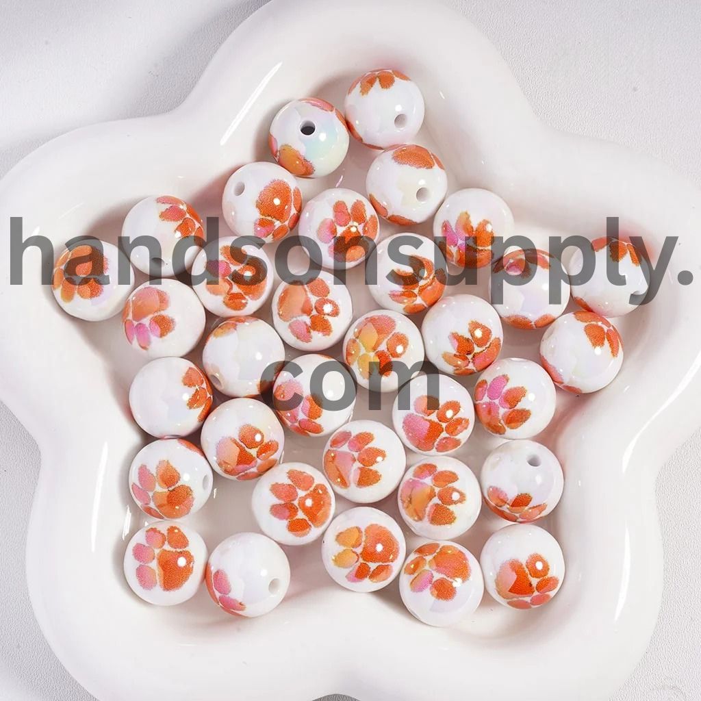 UV Coating American College Football Acrylic Beads, 16MM