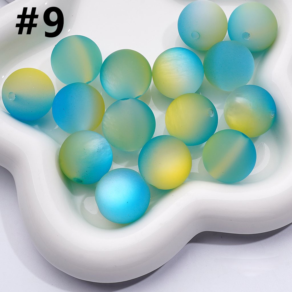 Oversized Frosted Matte Cat Eye Beads – Dual-Color Acrylic, 20MM