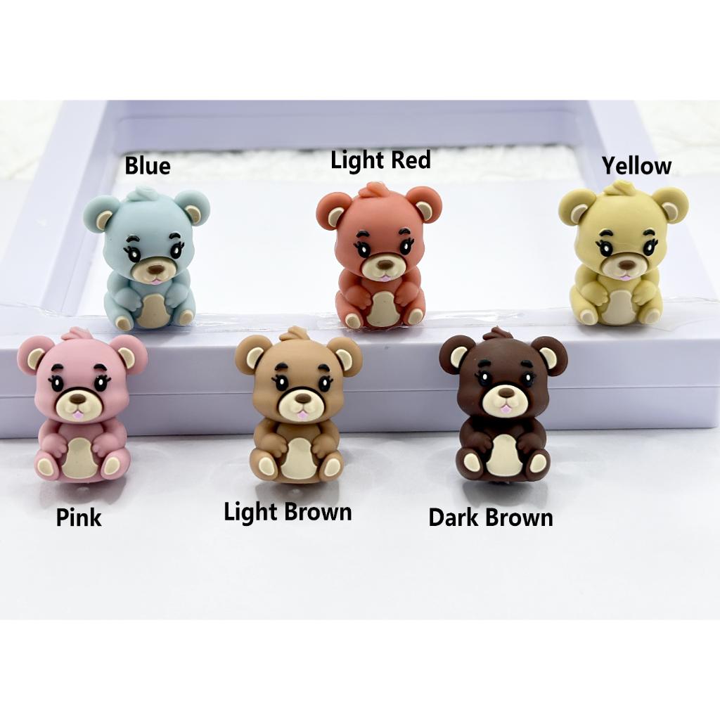 Adorable 3D Cute Bears Silicone Focal Beads
