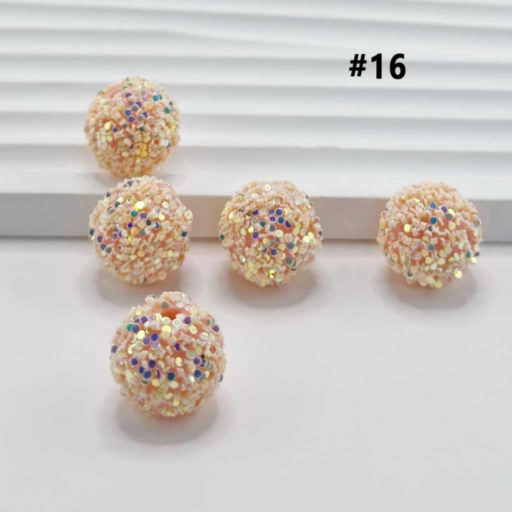 Sparkling Rhinestone Sugar Beads 16mm