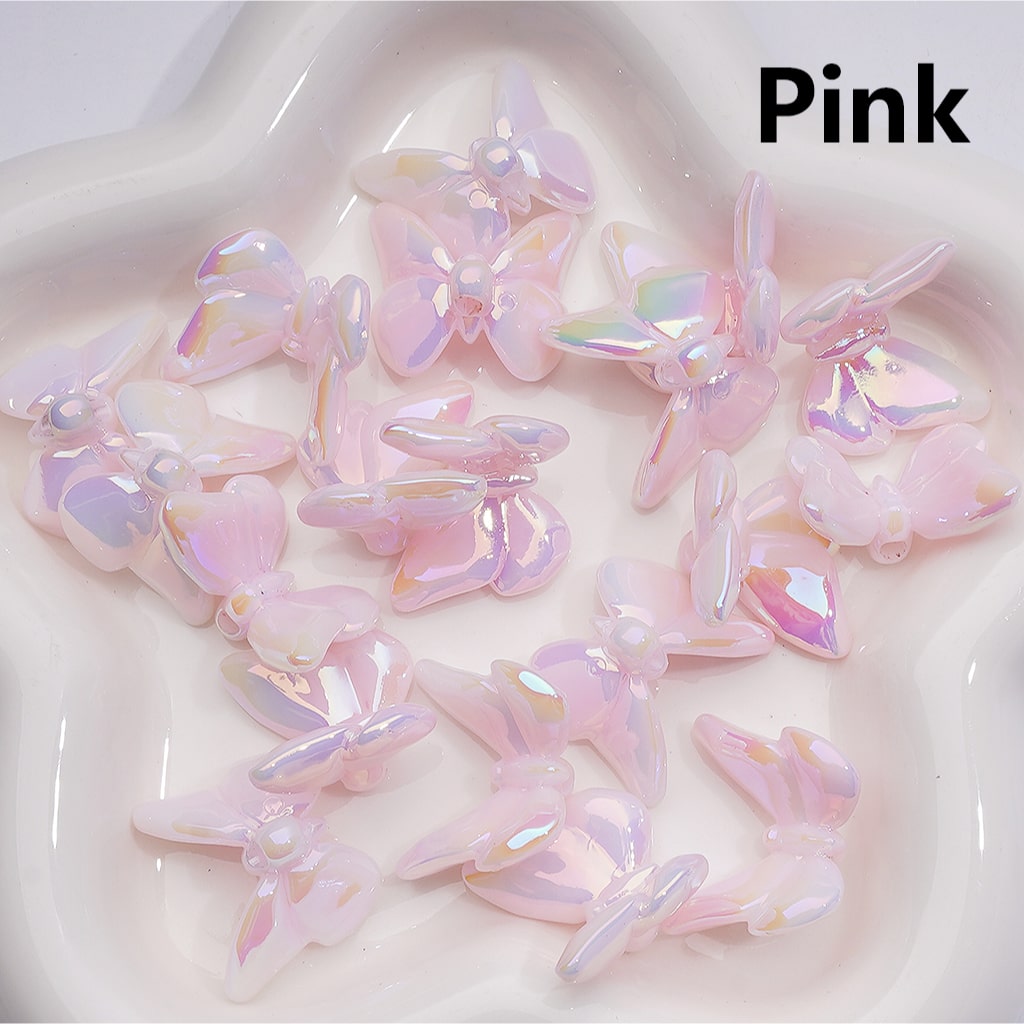 Luminous Butterfly UV Coating Acrylic Bead 21*25MM (Single Color is available for 200pcs Whole bag)