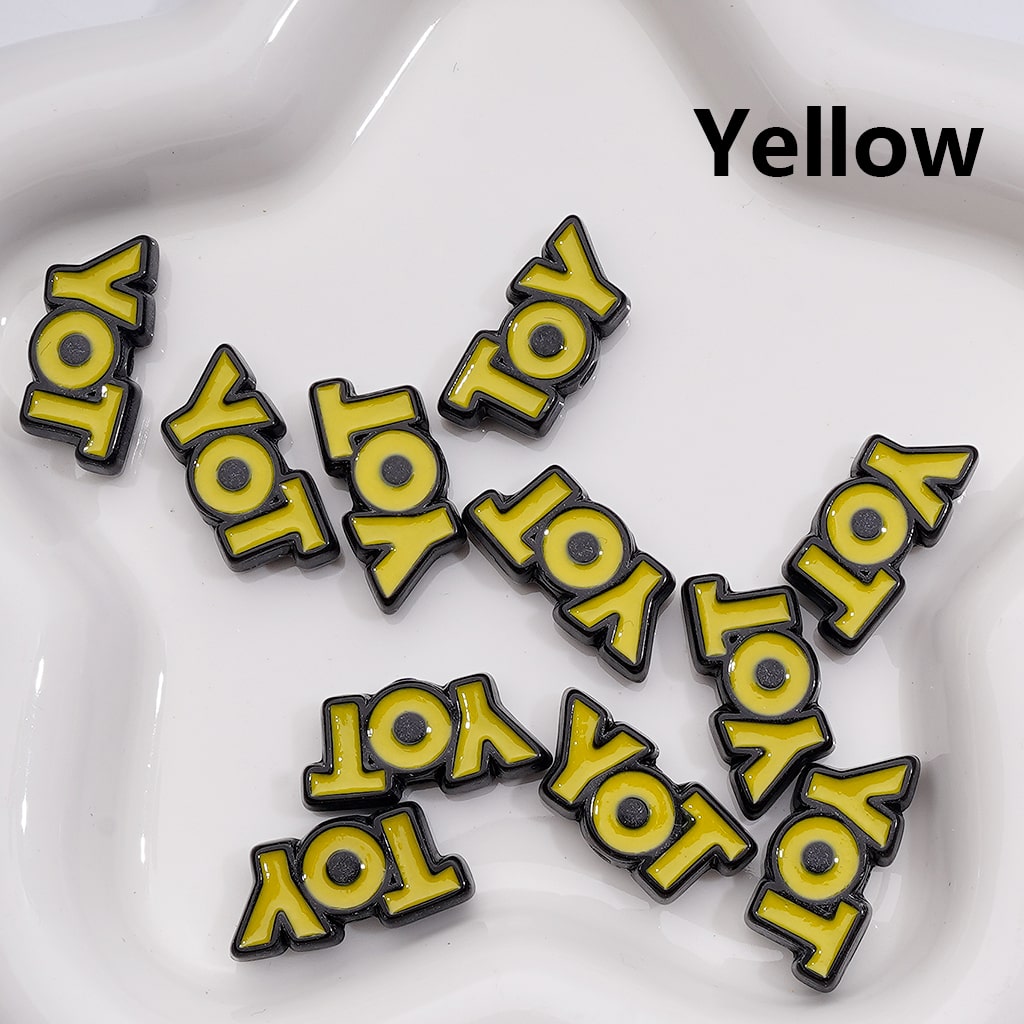 TOY Letters Cute Acrylic Beads 25*12MM (Single Color is available for 200pcs Whole bag)
