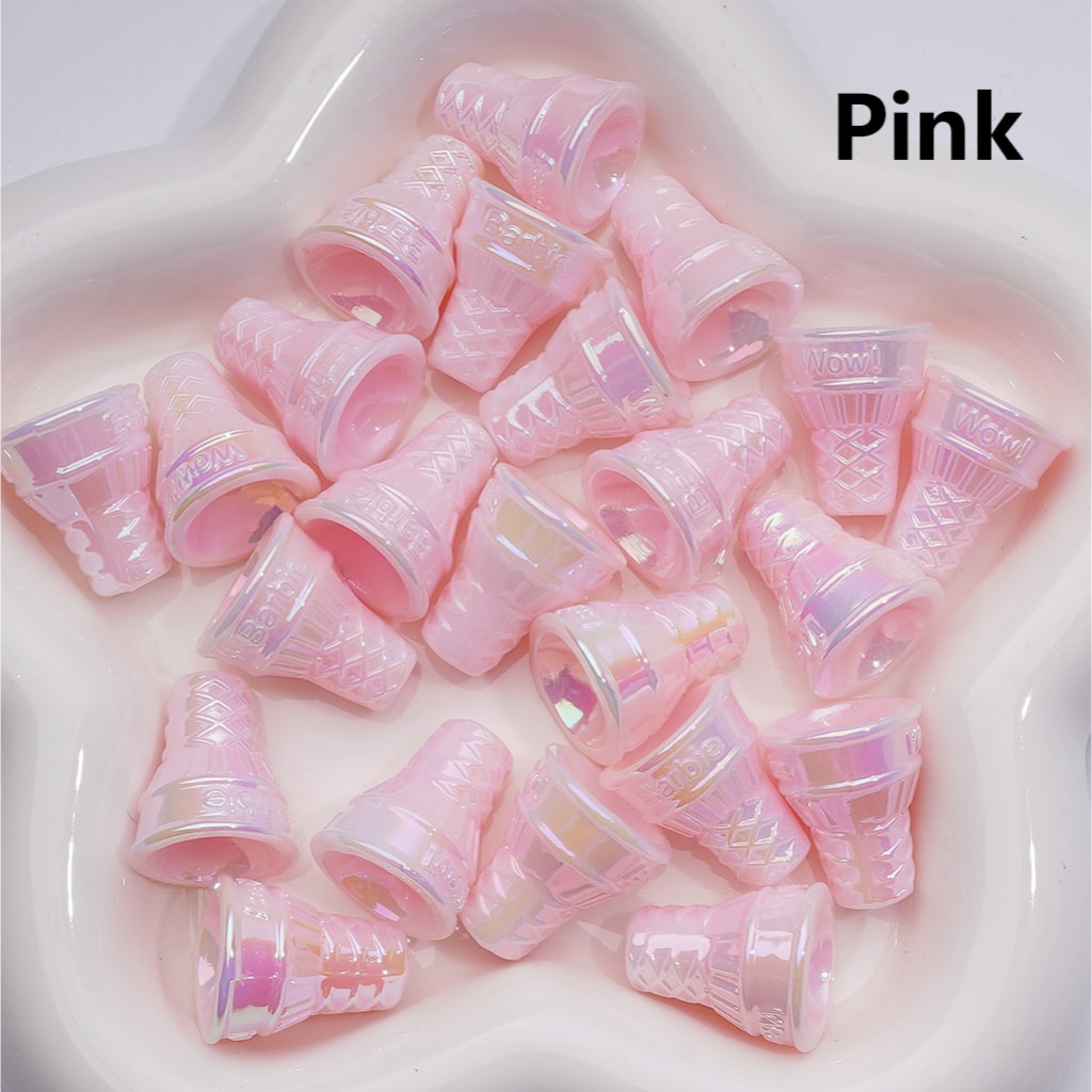Luminous Ice Cream Cone UV Coating Acrylic Bead 21*18MM (Single Color is available for 200pcs Whole bag)