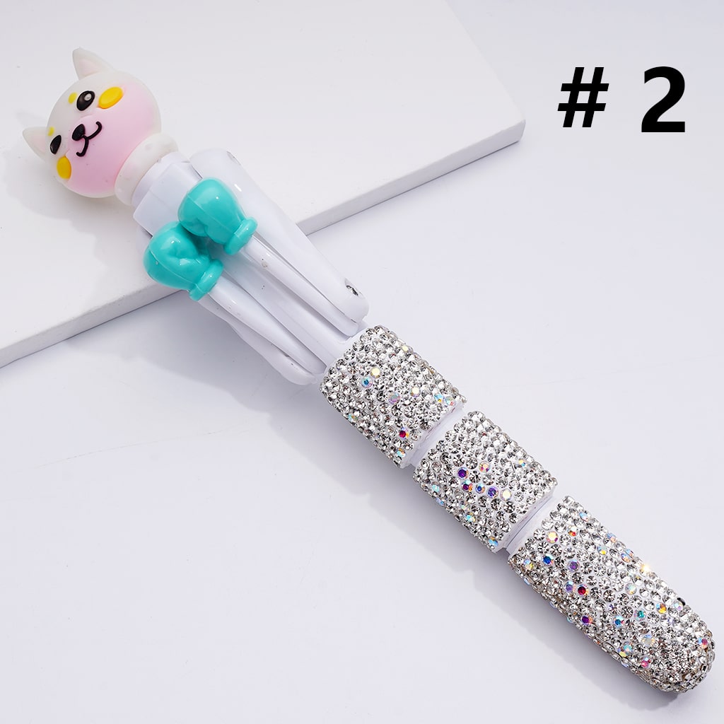 Cute Large Cartoon Kurom Elk Bear Alien Cat Astronaut Unicor Ghost Face Pumpkin with Movable Boxing Arms Shiny Rhinestones Beadable Clay Pens