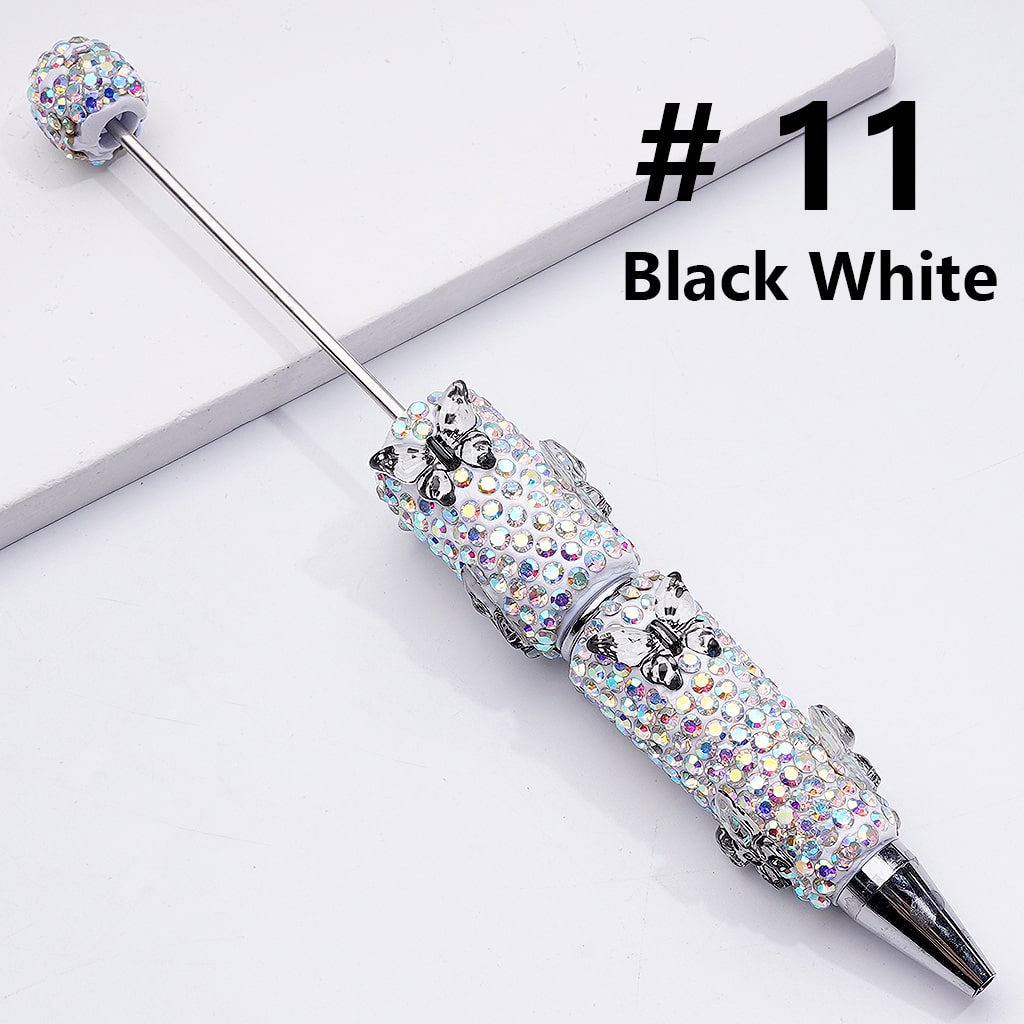 Black Rhinestones Double Color Butterfly Beadable Clay Pens